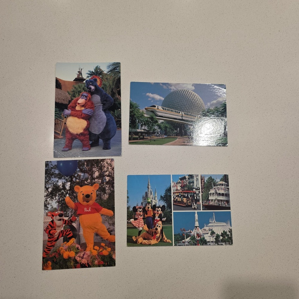 Walt Disney World Vintage Postcard Lot Magic Kingdom Epcot Future World